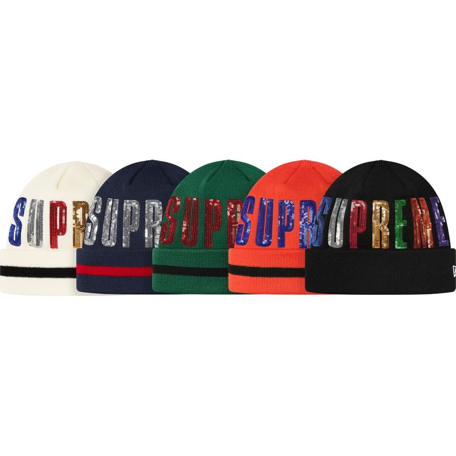 Supreme New Era Sequin Beanie for fall winter 20 season