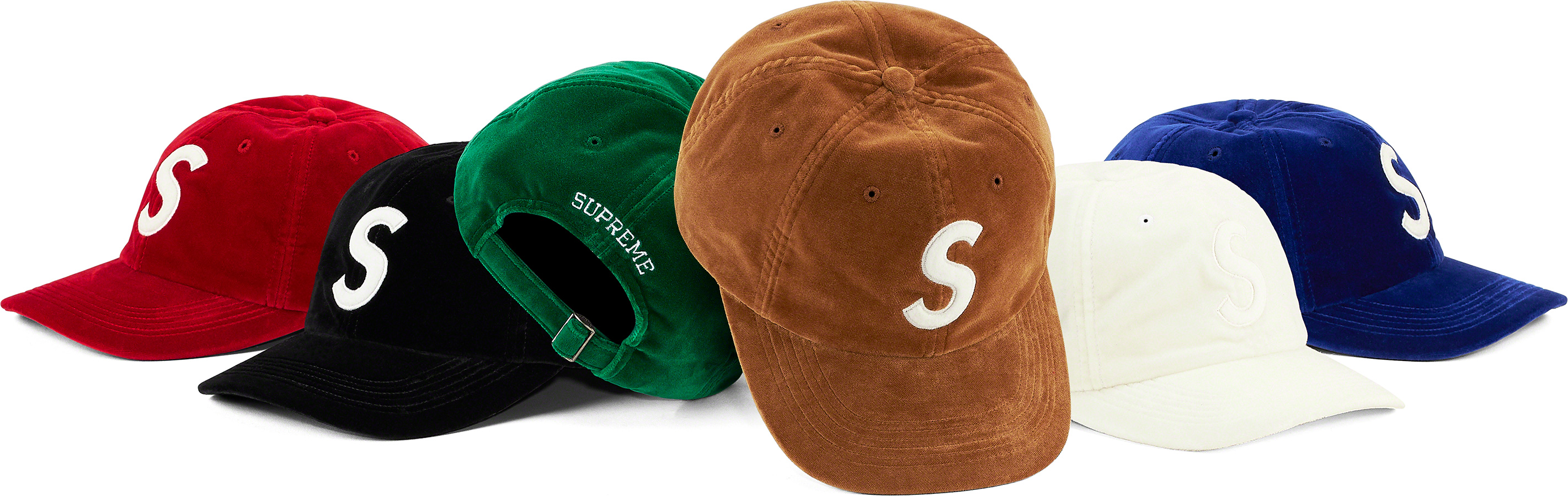 Supreme Velvet S Logo 6-Panel Green