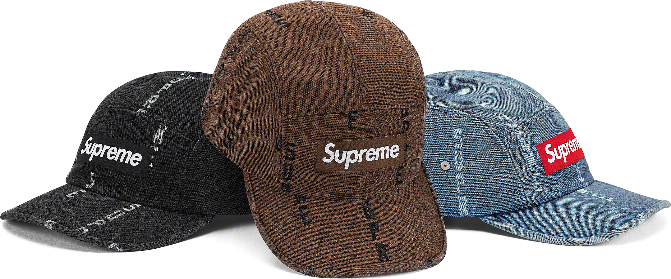 Supreme Circles Jacquard Denim Camp Cap 'Brown