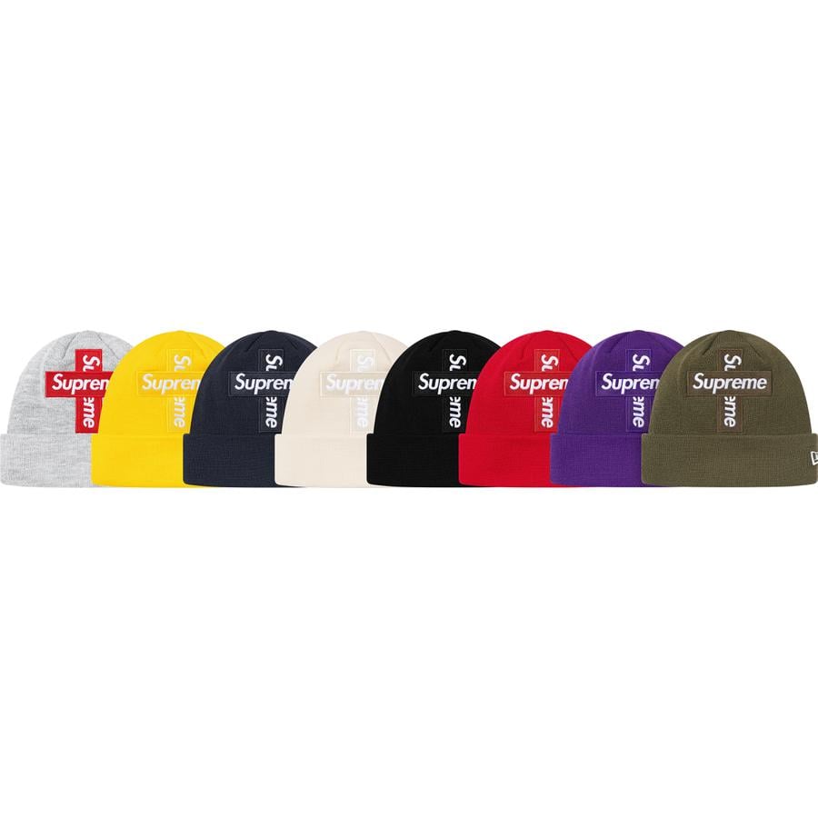 Supreme New Era Cross Box Logo Beanie released during fall winter 20 season