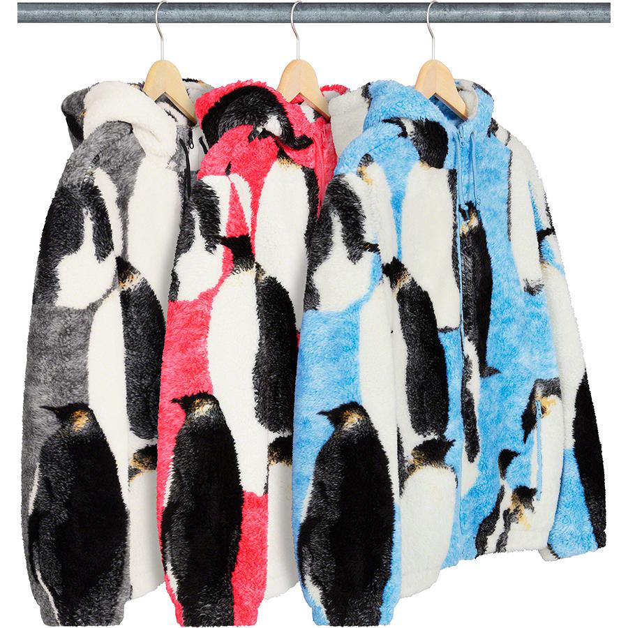 supreme Penguins Hooded Fleece Jacket  L