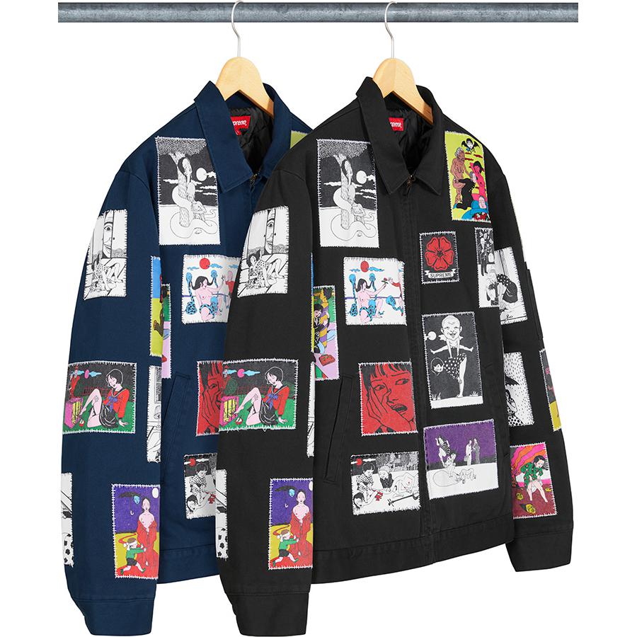 Details on Toshio Saeki Supreme Work Jacket from fall winter
                                            2020 (Price is $358)