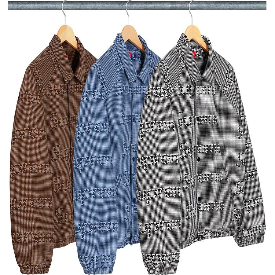 Supreme Houndstooth Logos Snap Front Jacket released during fall winter 20 season