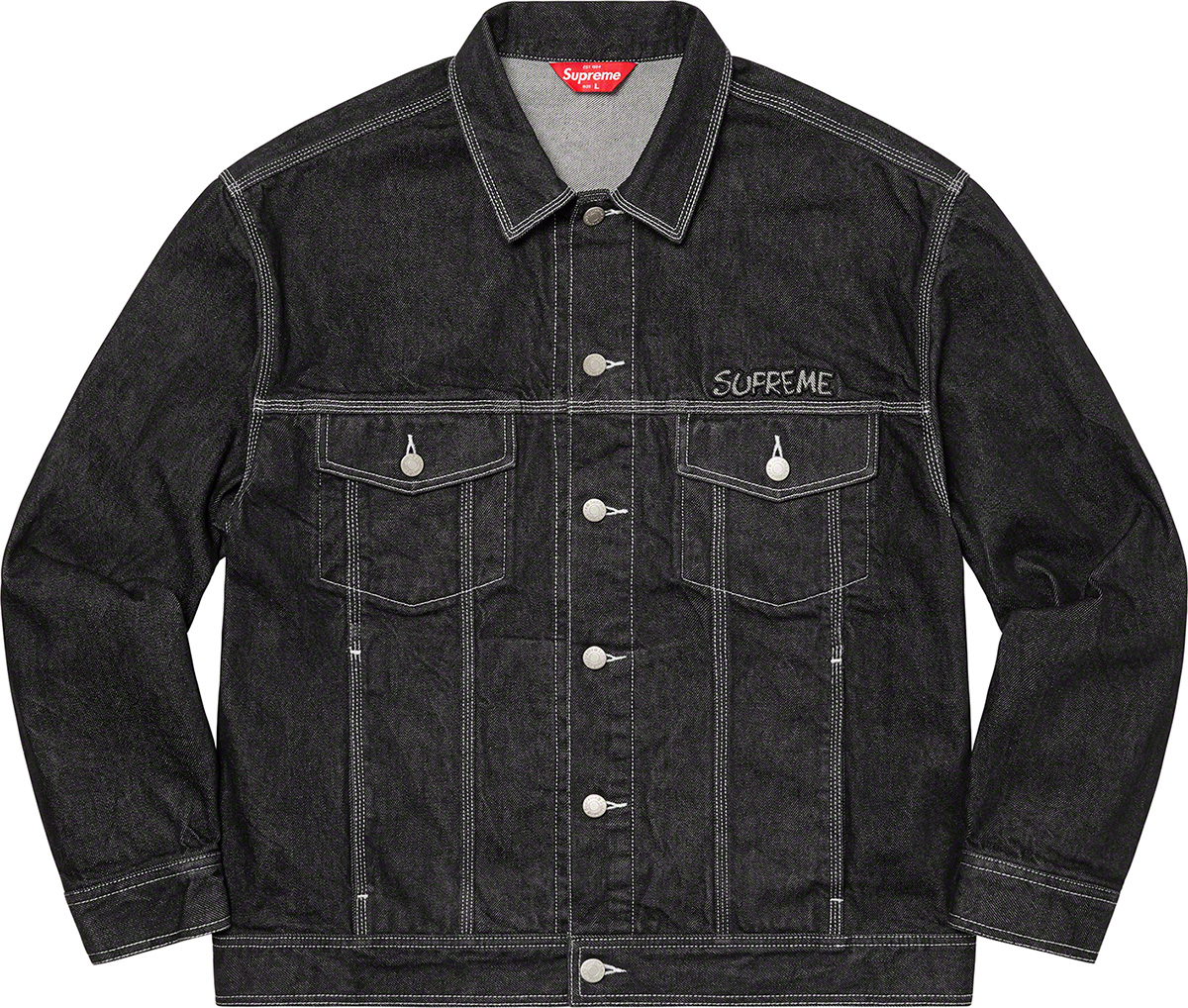 Supreme Black Smurfs Denim Jacket – On The Arm