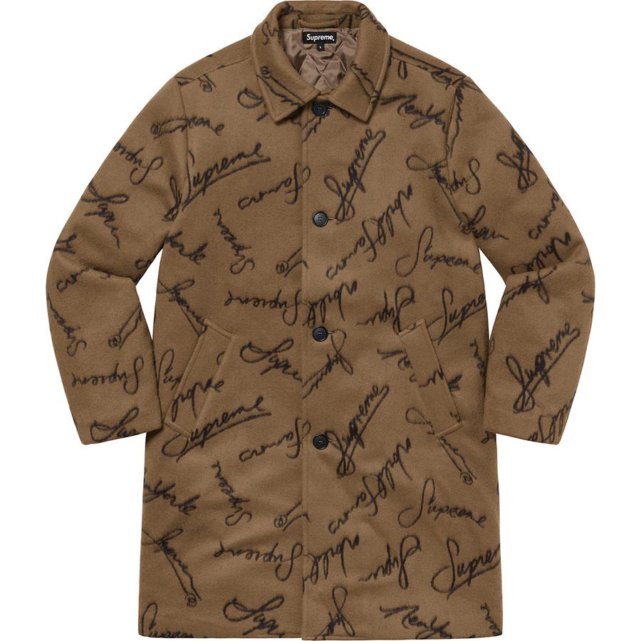 Supreme Script Logos Wool Overcoat (FW20) - $558