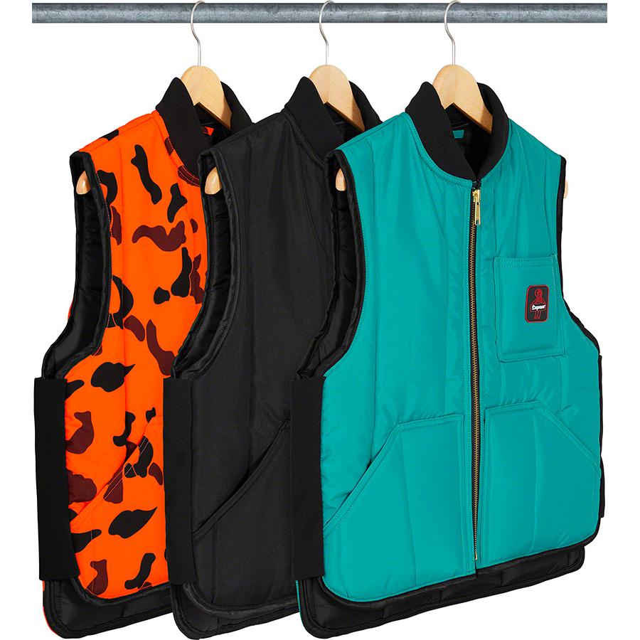 Details on Supreme RefrigiWear Insulated Iron-Tuff Vest from fall winter
                                            2020 (Price is $158)