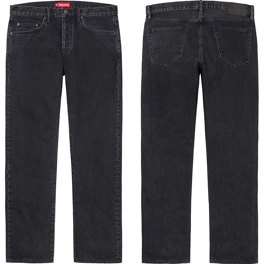 Supreme Stone Washed Black Slim Jean for fall winter 20 season