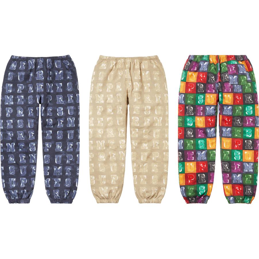 Supreme Blocks Sweatpant released during fall winter 20 season