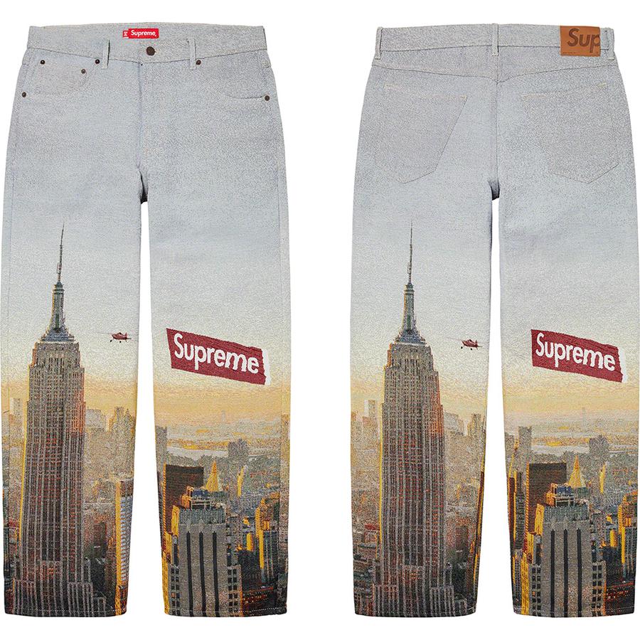 Supreme Aerial Tapestry Regular Jean released during fall winter 20 season