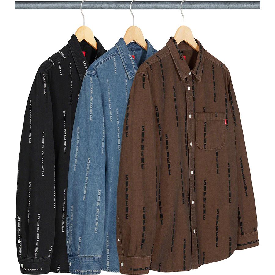 10000円 早期販売割引 Supreme Logo Stripe Jacquard Denim Shirt シャツ