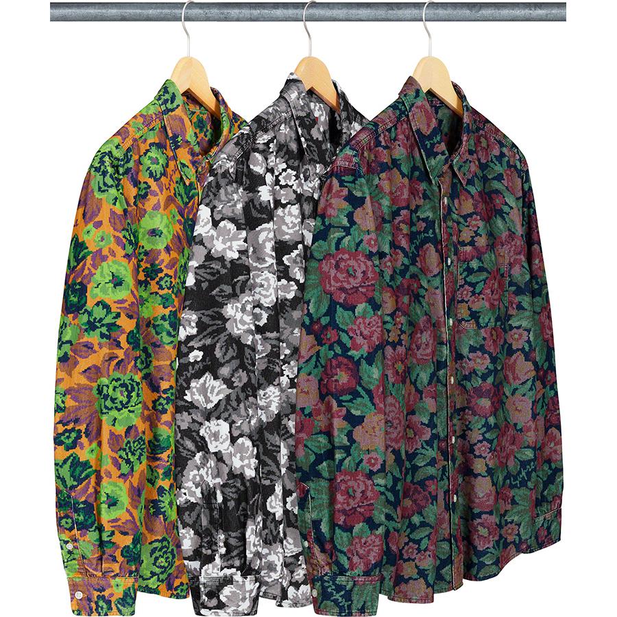 Supreme Digi Floral Corduroy Shirt released during fall winter 20 season