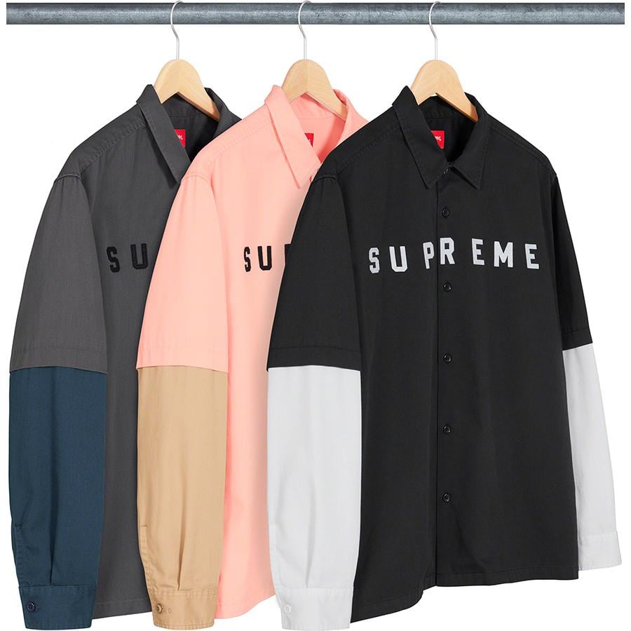 Supreme 2-Tone Work Shirt Pink Mサイズ