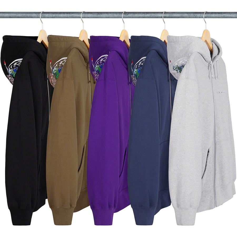 Supreme Globe Zip Up Hooded Sweatshirt for fall winter 20 season