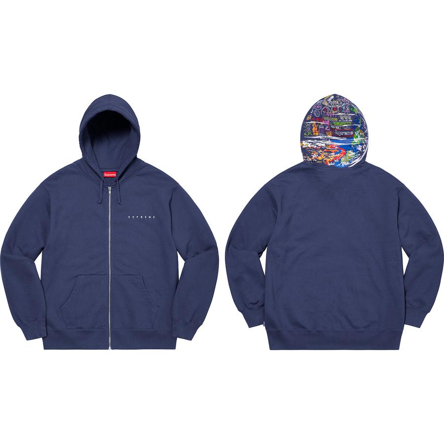 Details on Globe Zip Up Hooded Sweatshirt  from fall winter 2020 (Price is $168)