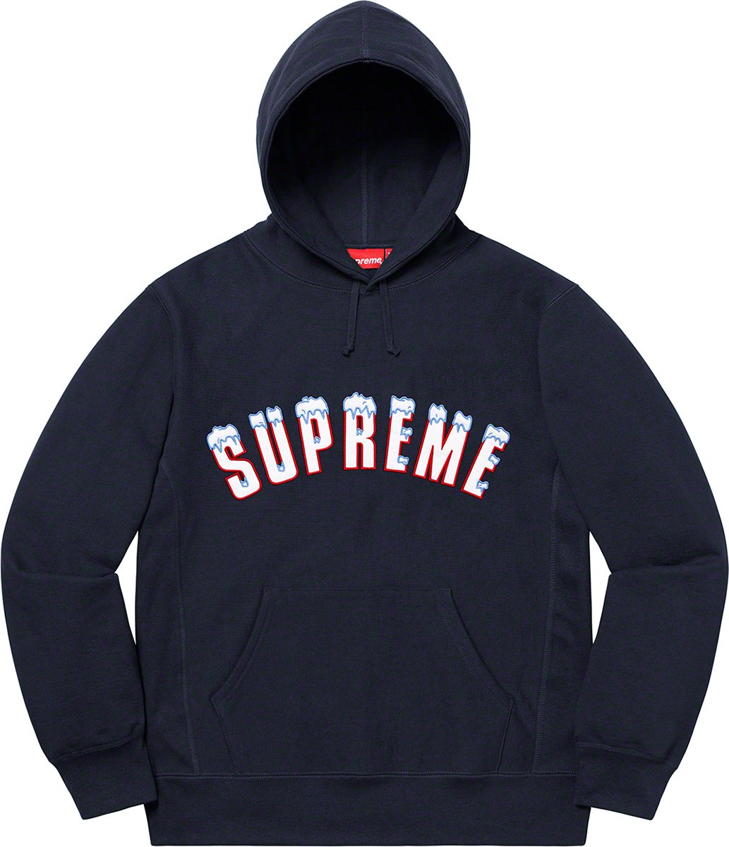 supreme Chenille Arc Logo Hooded ヘザーグレー