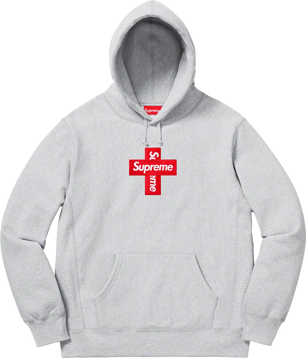 supreme Cross Box Logo Heather Grey M