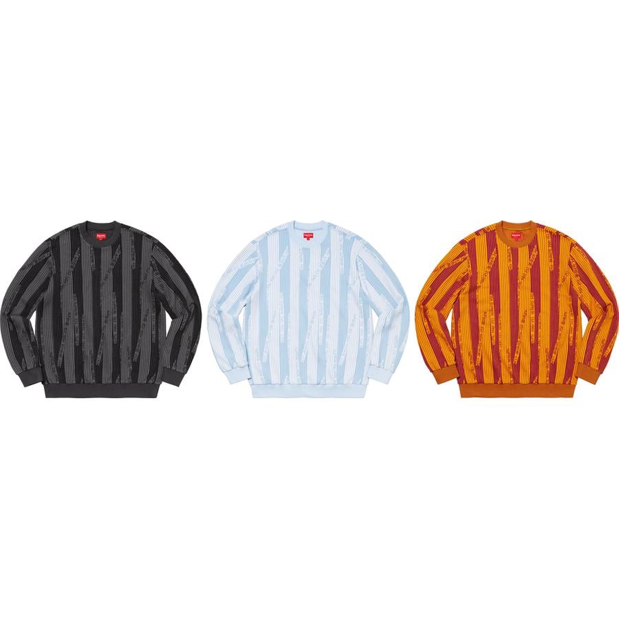 Supreme Textured Stripe Crewneck for fall winter 20 season