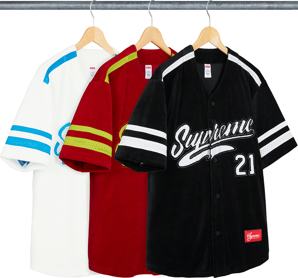 Velour Baseball Jersey - fall winter 2020 - Supreme