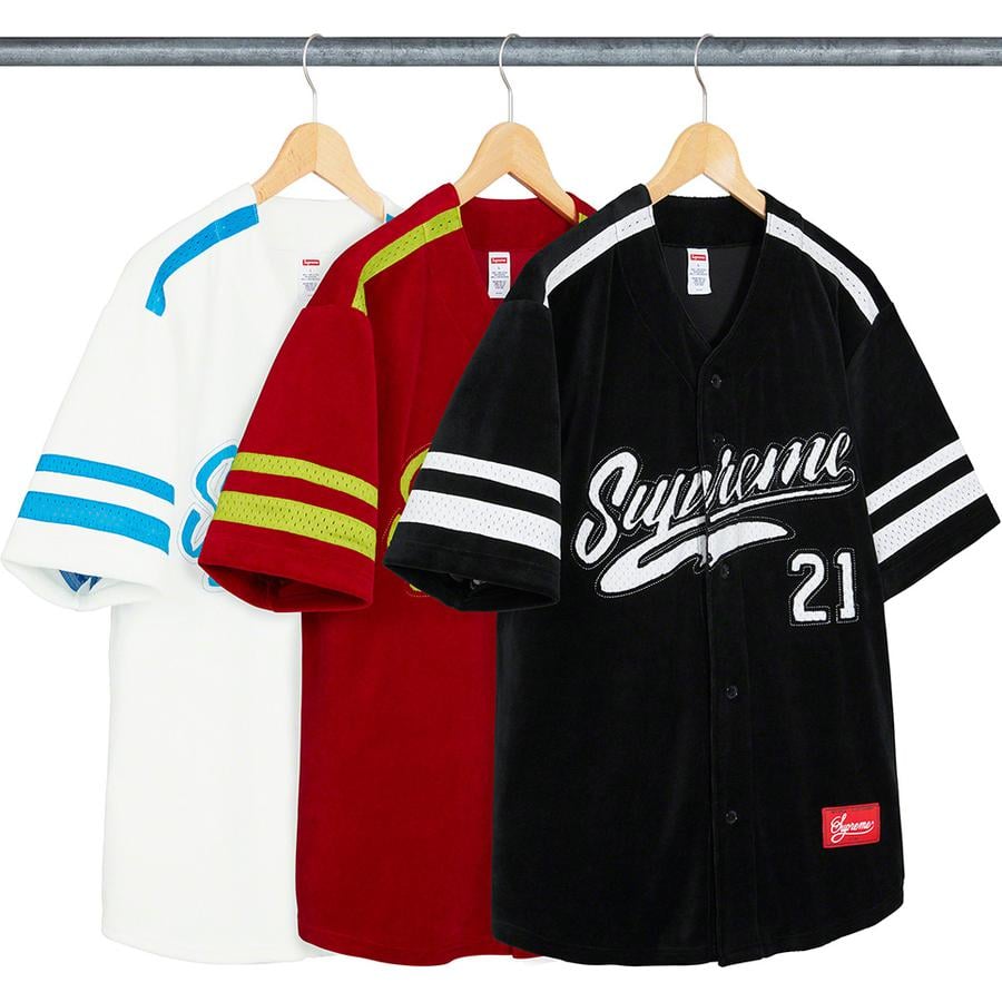 Supreme Velour Baseball Jersey releasing on Week 6 for fall winter 2020