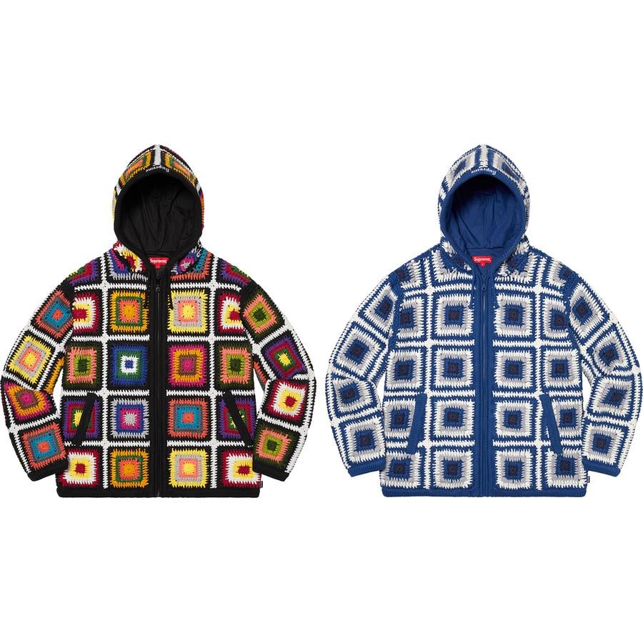 Supreme Crochet Hooded Zip Up Sweater releasing on Week 5 for fall winter 2020