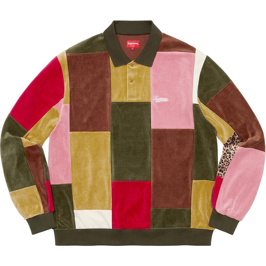 Details on Patchwork Velour L S Polo  from fall winter
                                                    2020 (Price is $118)