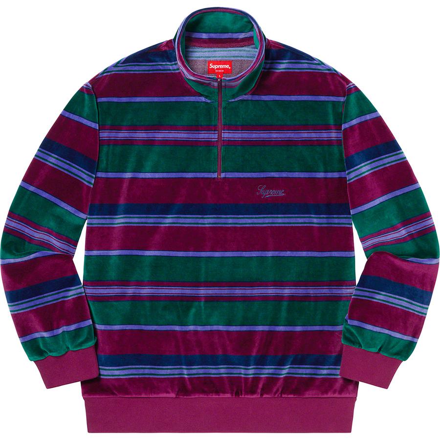 Details on Stripe Velour Half Zip Pullover  from fall winter
                                                    2020 (Price is $118)