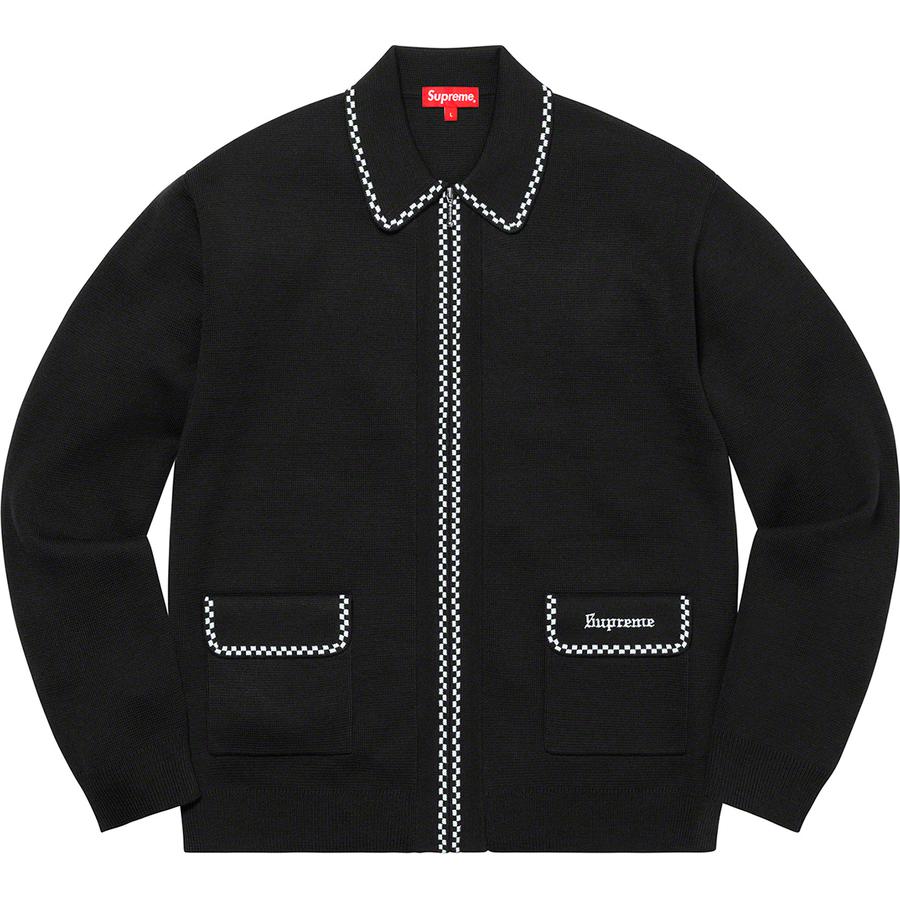 Details on Checkerboard Zip Up Sweater  from fall winter
                                                    2020 (Price is $158)