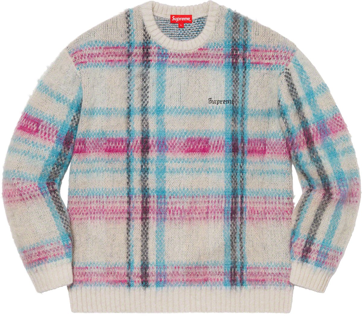 supreme  brushed plaid sweater Sサイズ