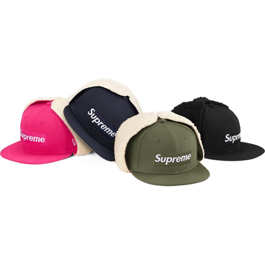 Supreme Earflap Box Logo New Era released during fall winter 21 season