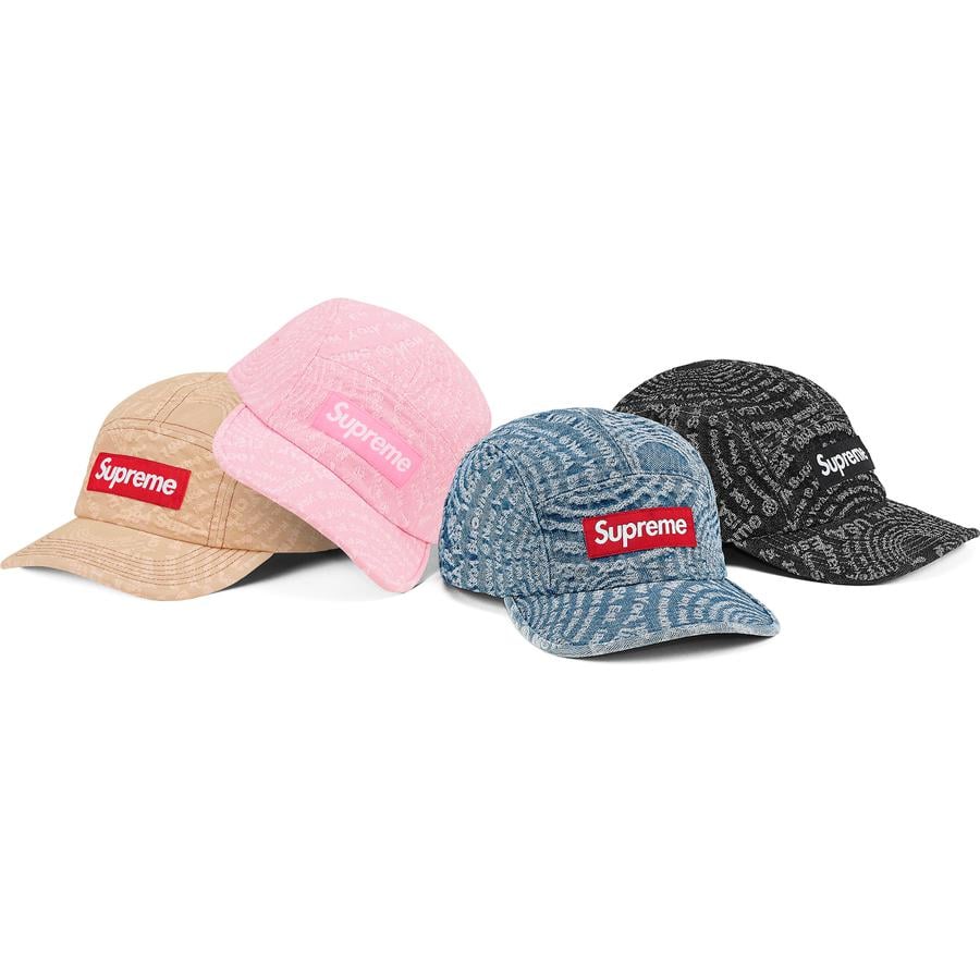 Supreme Circles Jacquard Denim Camp Cap released during fall winter 21 season