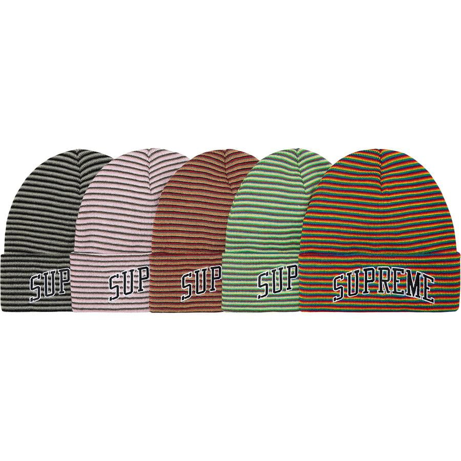 Details on Rainbow Stripe Beanie from fall winter 2021 (Price is $38)