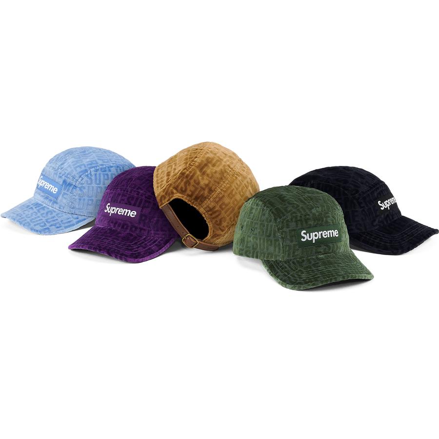 Details on Velvet Pattern Camp Cap from fall winter
                                            2021 (Price is $58)