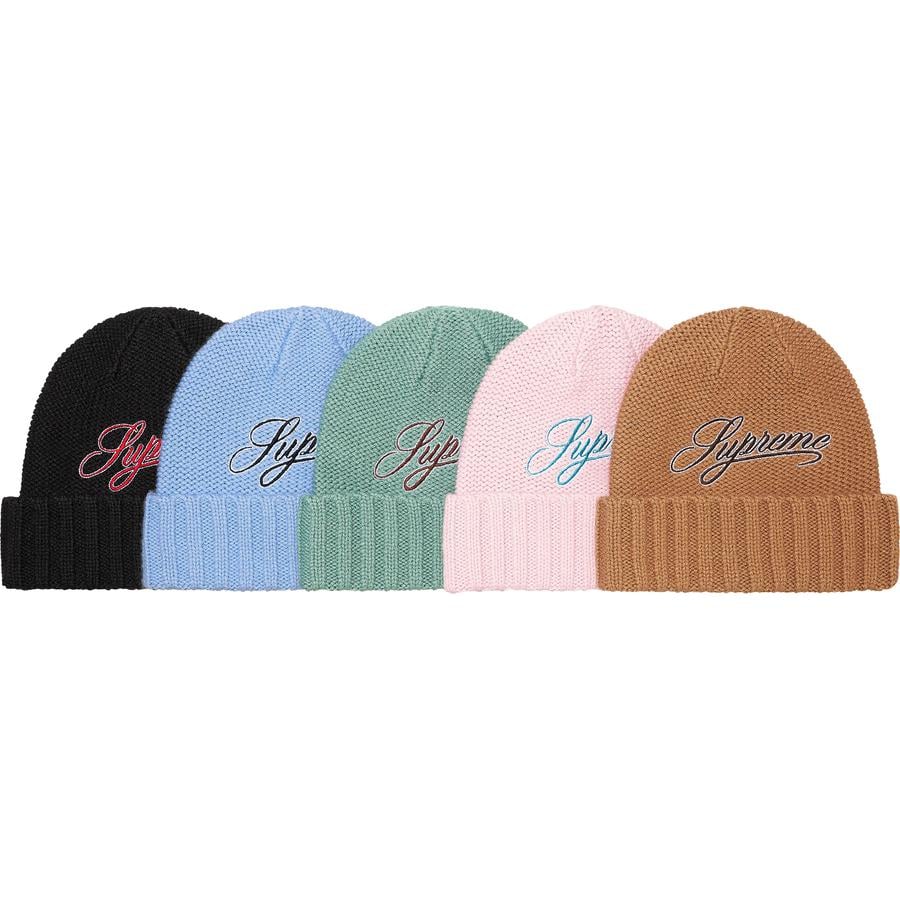 Supreme Script Logo Beanie for fall winter 21 season