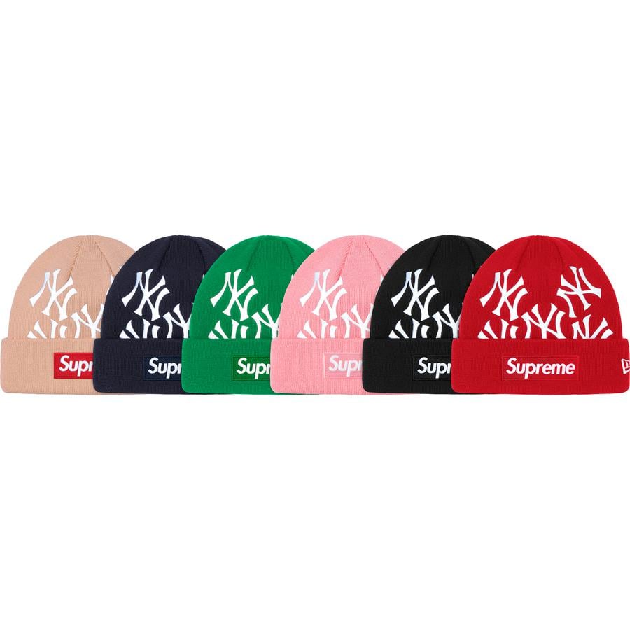 Details on Supreme New York Yankees™ New Era Box Logo Beanie from fall winter
                                            2021 (Price is $68)