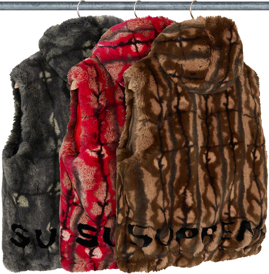 supreme Faux Fur Hooded vest