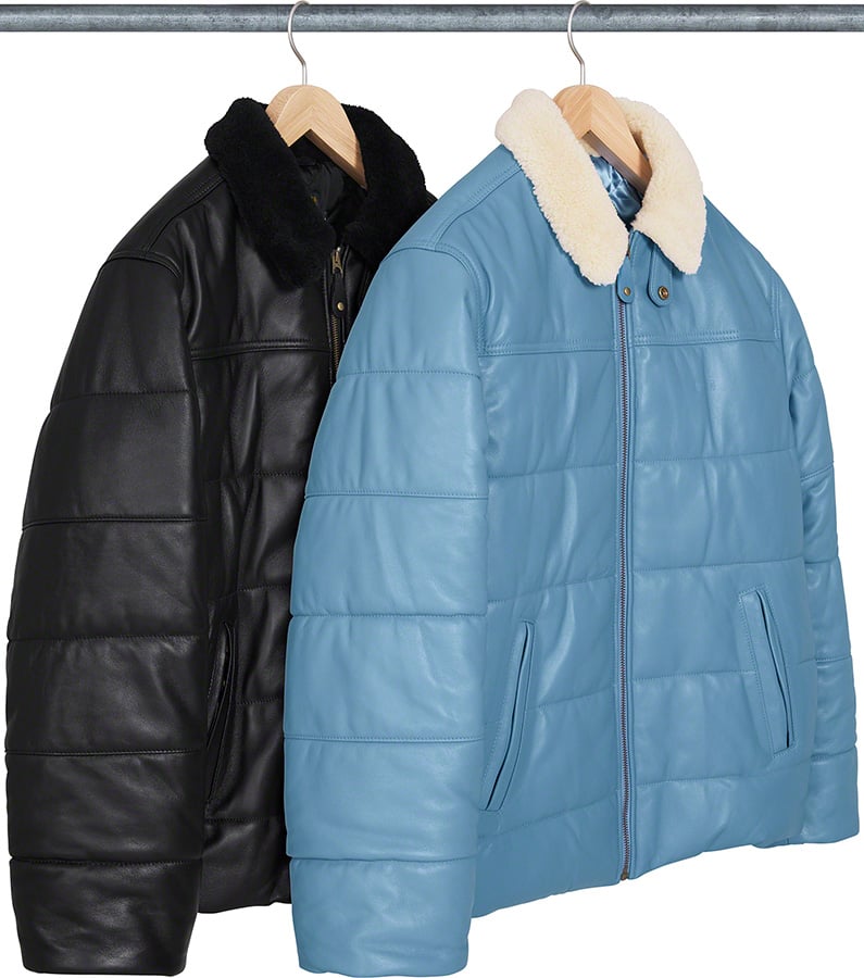 Schott Shearling Collar Leather Puffy Jacket - fall winter 2021 