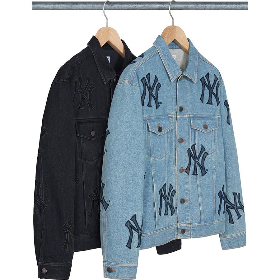 Details on Supreme New York Yankees™Denim Trucker Jacket from fall winter
                                            2021 (Price is $268)
