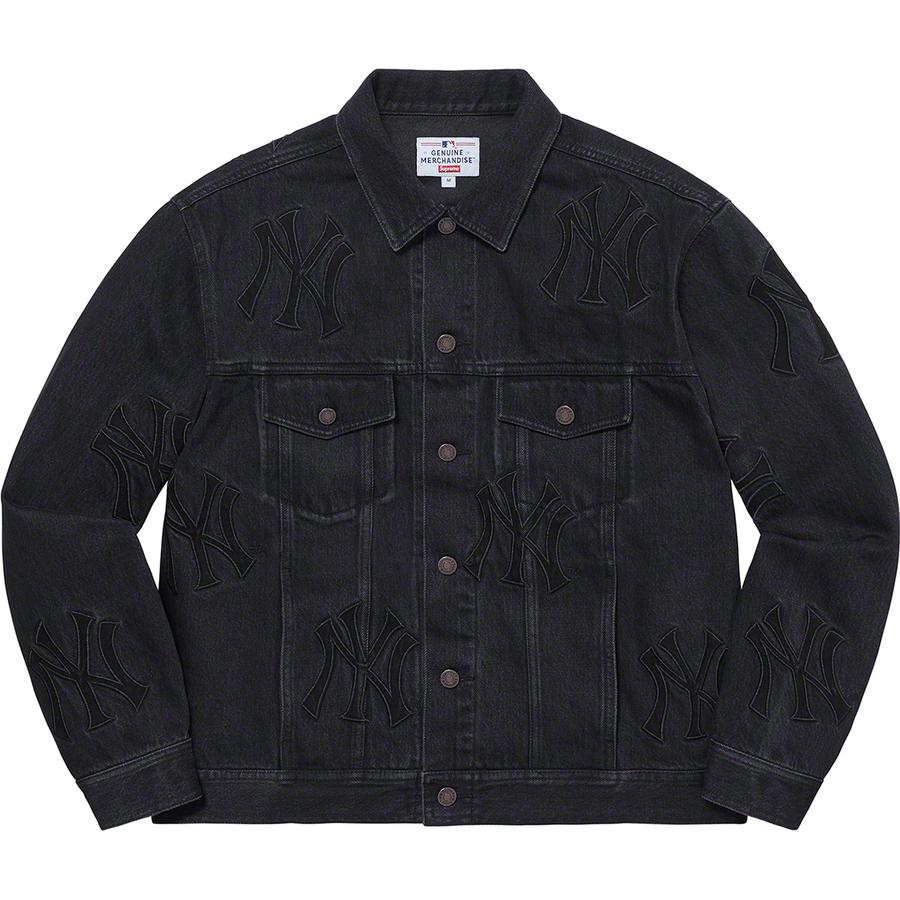 Details on Supreme New York Yankees™Denim Trucker Jacket  from fall winter 2021 (Price is $268)