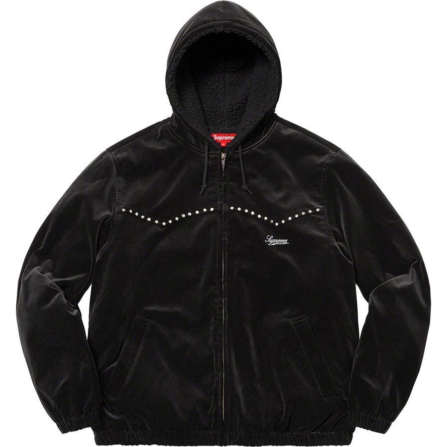 Details on Studded Velvet Hooded Work Jacket  from fall winter
                                                    2021 (Price is $228)