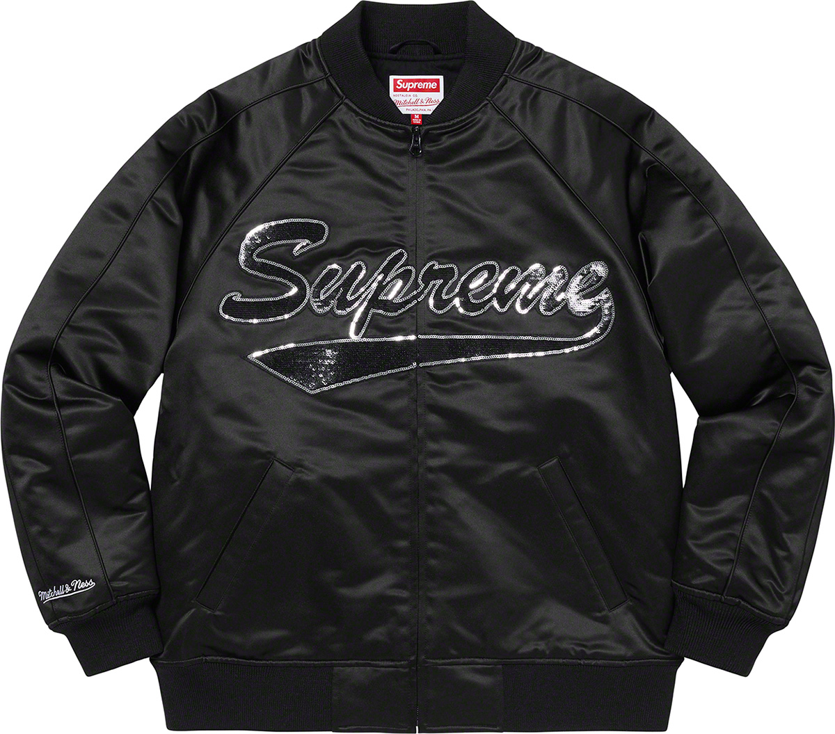 Supreme Sequin Logo Varsity Jacket-
