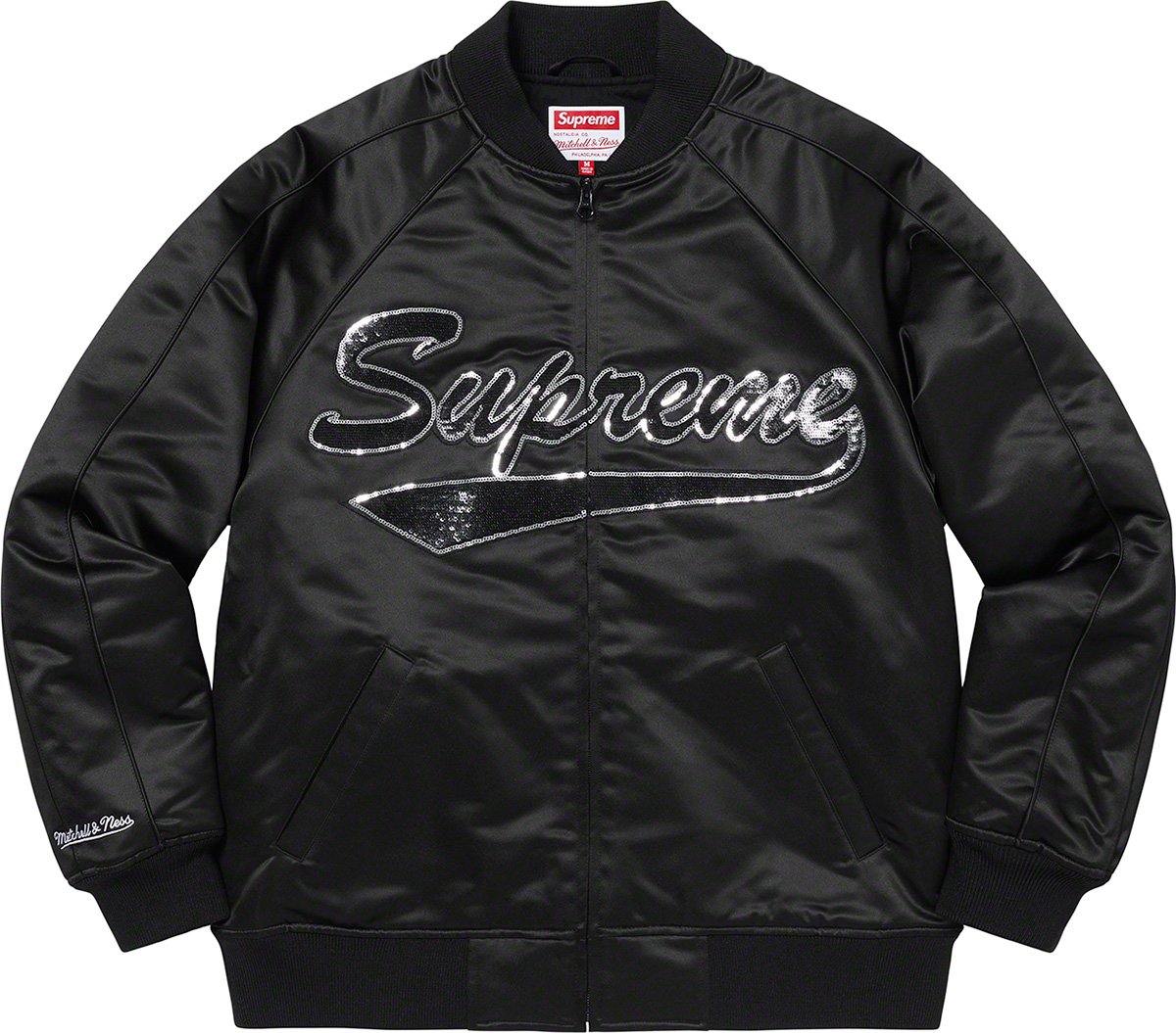 Mitchell & Ness Sequin Logo Varsity Jacket - fall winter 2021