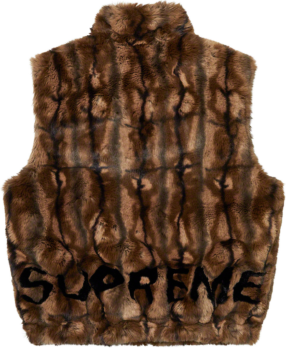 supreme Faux Fur Hooded vest