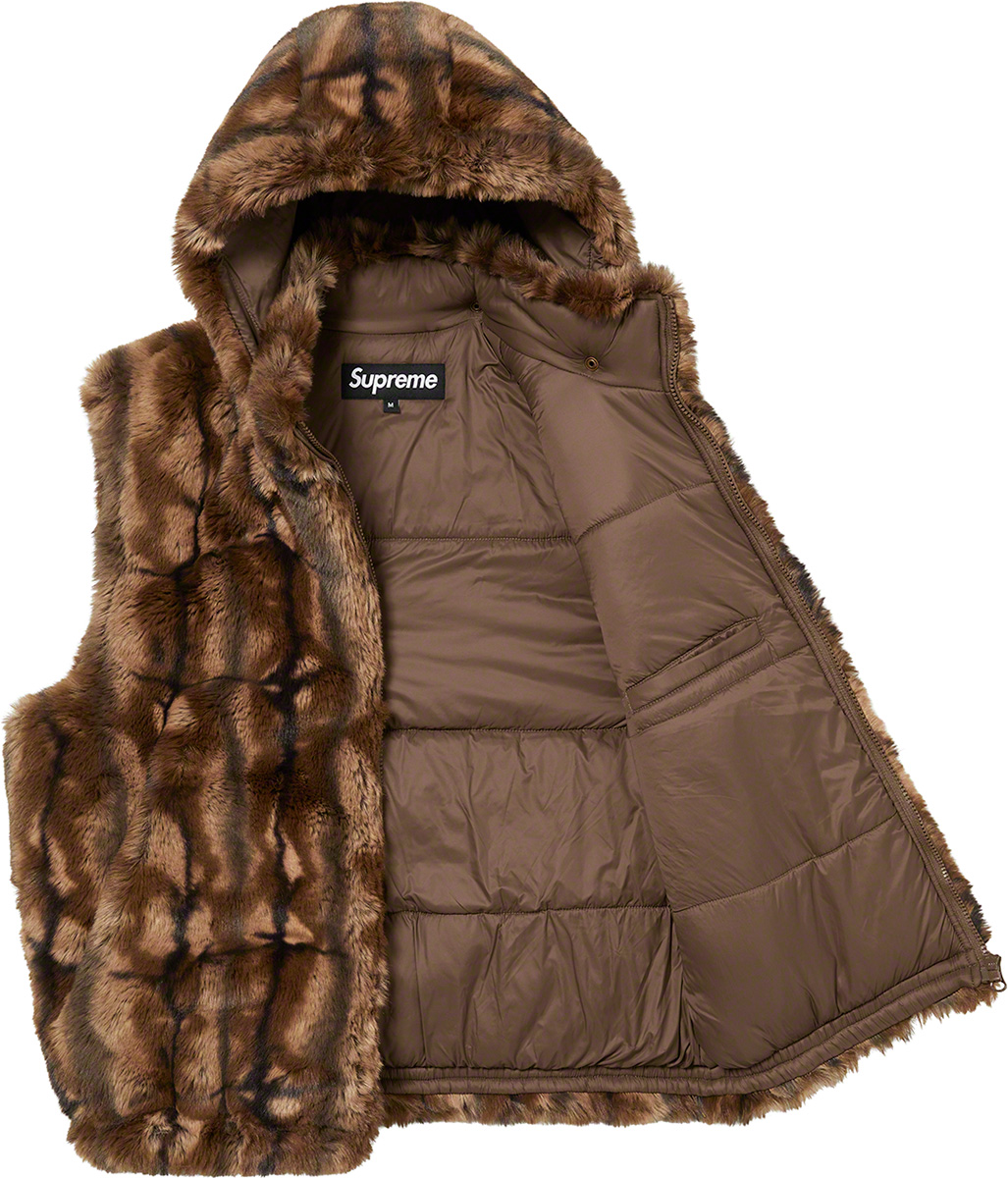 supreme Faux Fur Hooded vest