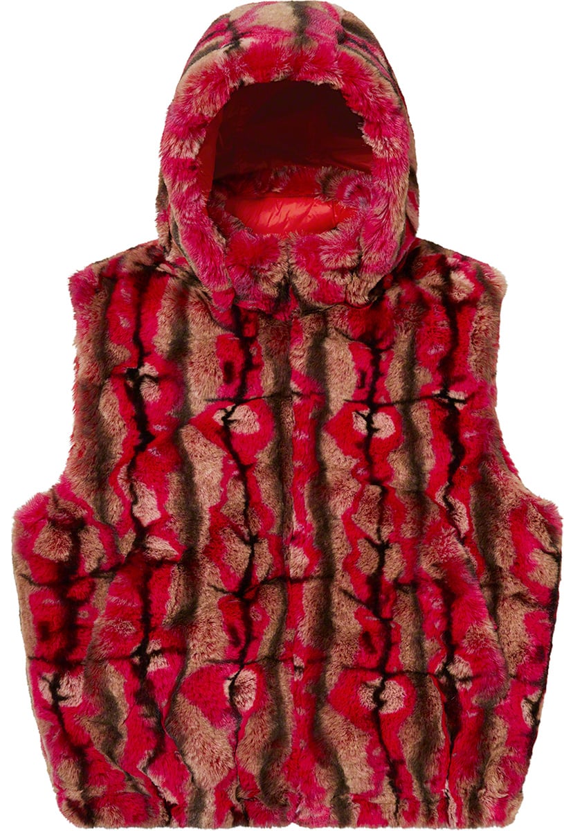 supreme Faux Fur Hooded vest