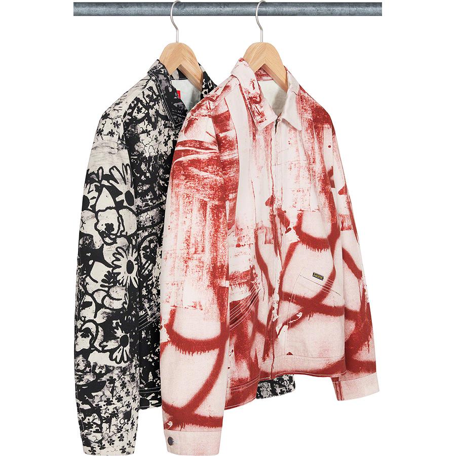 Details on Christopher Wool Supreme Denim Work Jacket from fall winter 2021 (Price is $228)