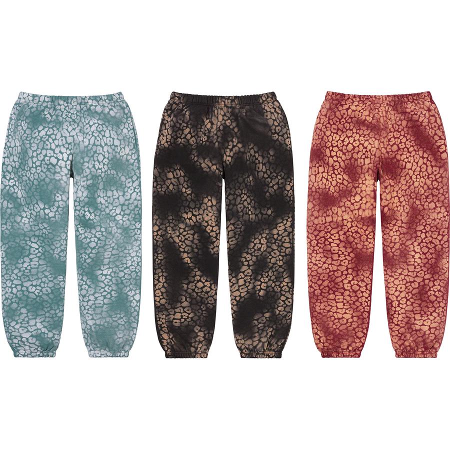 Supreme Bleached Leopard Sweatpant releasing on Week 19 for fall winter 21