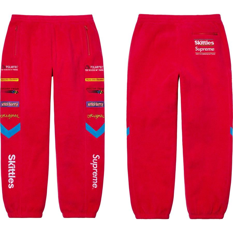 Details on Supreme Skittles Polartec Pant from fall winter 2021 (Price is $188)