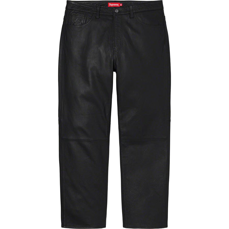 Details on Leather 5-Pocket Jean  from fall winter
                                                    2021 (Price is $398)