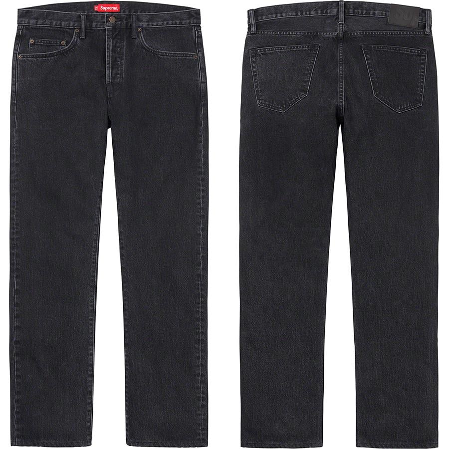 Supreme Stone Washed Black Slim Jean released during fall winter 21 season