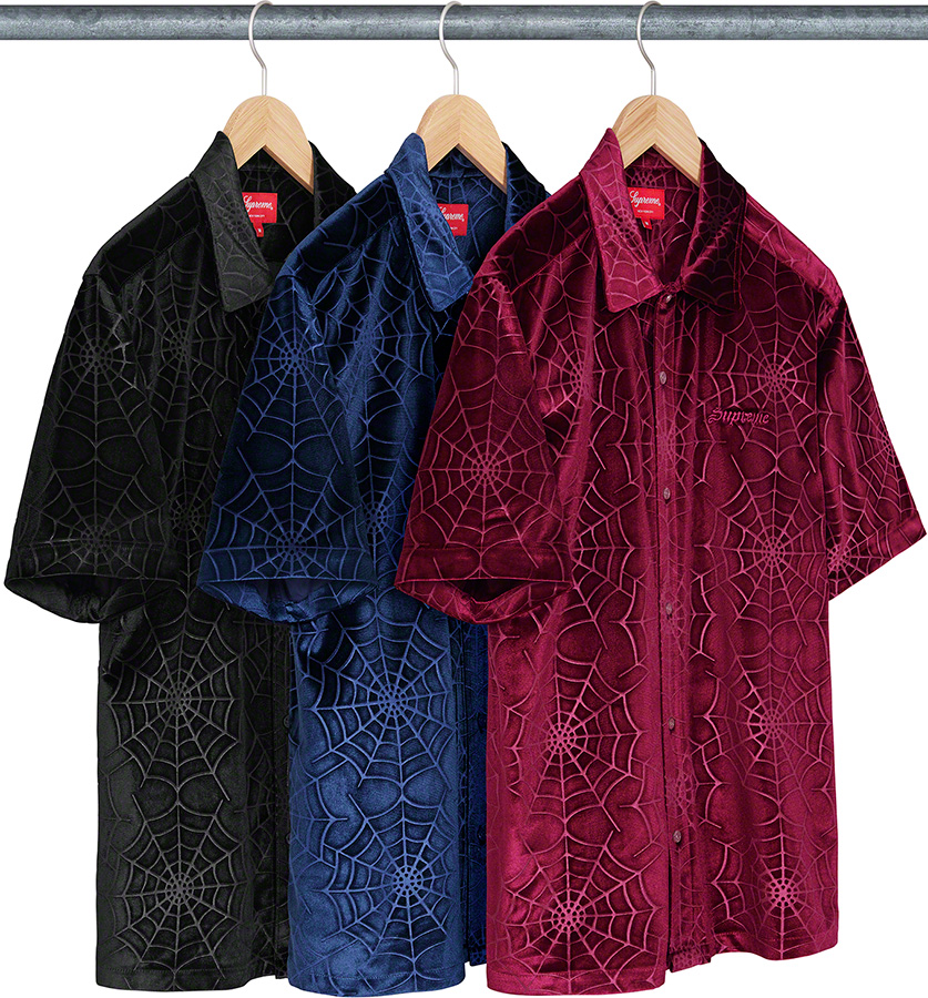 Spider Web Velvet S S Shirt - fall winter 2021 - Supreme